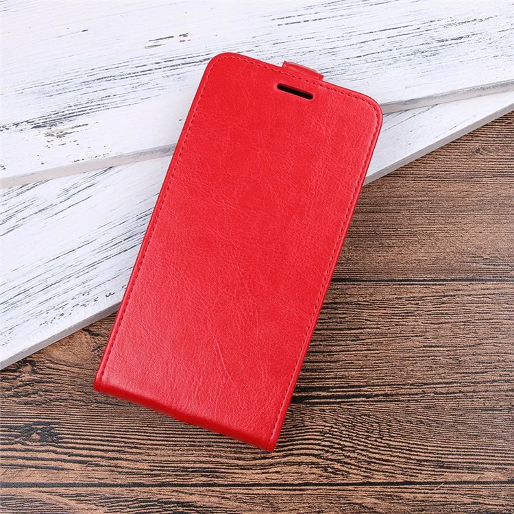 Crazy Horse Vertical Flip PU Leather Phone Shell for Samsung Galaxy J3 (2017) EU Version / J3 Pro (2017) - Red