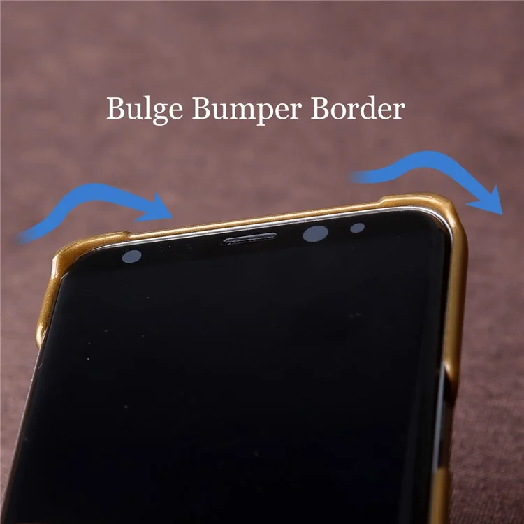 PIERRE CARDIN Genuine Leather Coated PC Back Shell for Samsung Galaxy S8 SM-G950 - Coffee