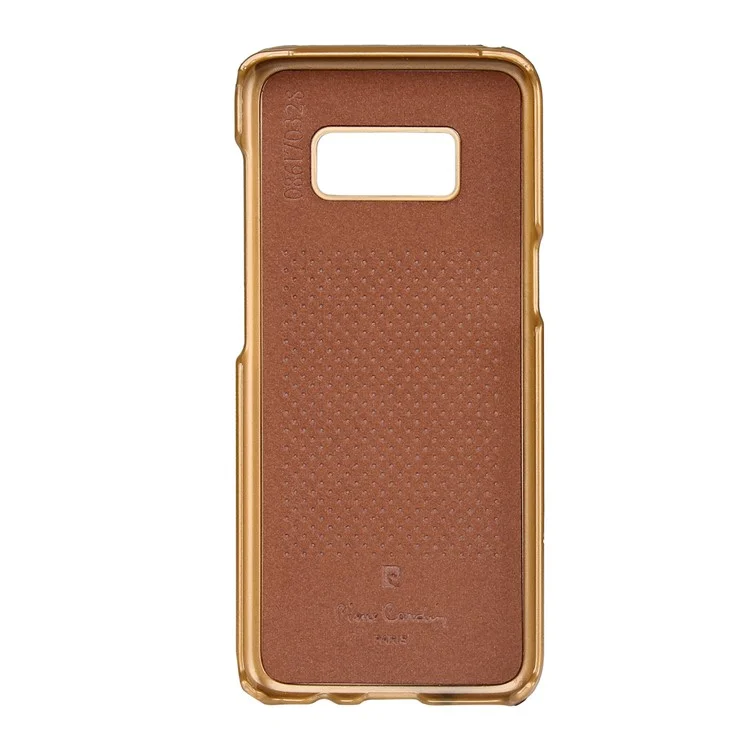 PIERRE CARDIN Genuine Leather Coated PC Back Cover for Samsung Galaxy S8 SM-G950 - Yellow