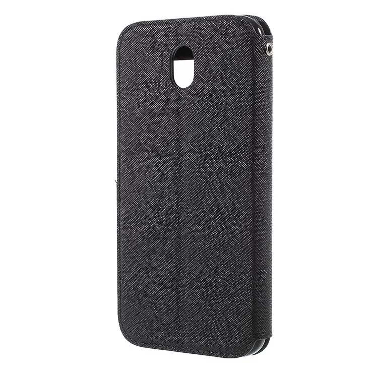 ROAR KOREA View Window Protective Leather Shell for Samsung Galaxy J7 Pro (2017) / J7 (2017) EU Version - Black
