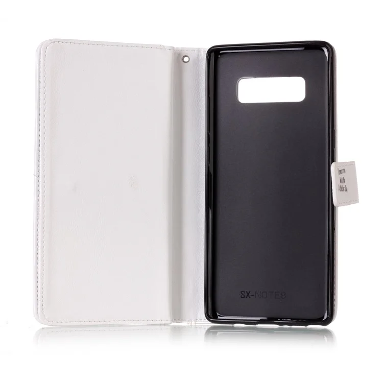 Wallet 9 Card Slots Embossing Leather Mobile Case for Samsung Galaxy Note 8 SM-N950 - Feather and We Will Fly