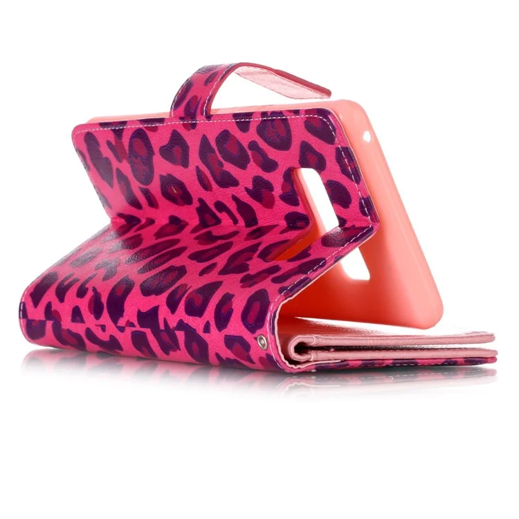 9 Card Slots Wallet Embossed Leather Stand Shell for Samsung Galaxy Note 8 SM-N950 - Rose Leopard Pattern