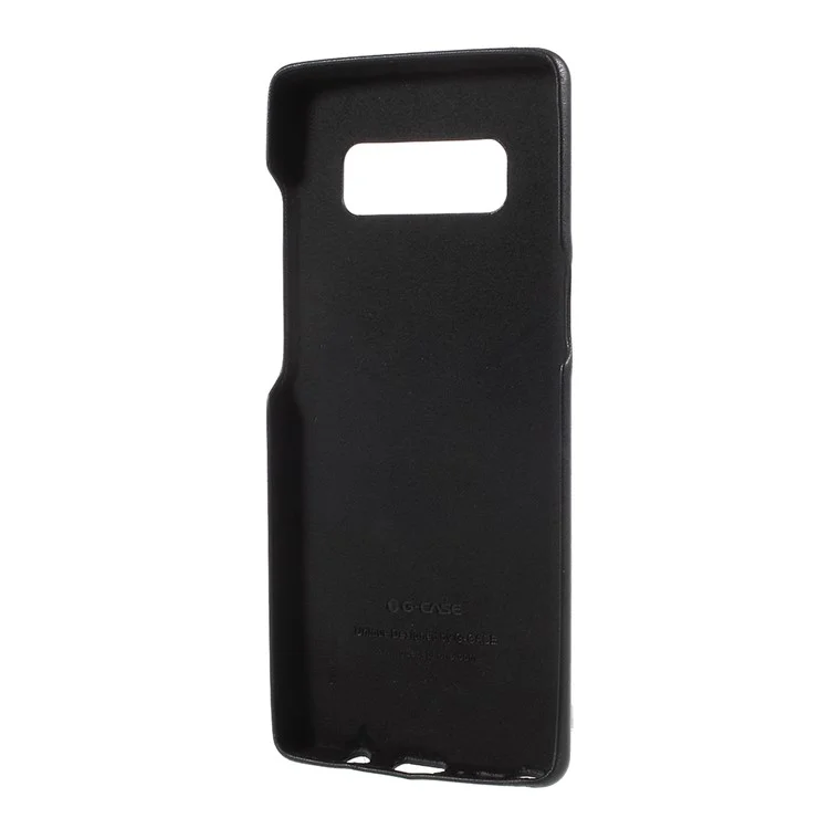 G-CASE Ostrich Texture Leather Coated Hard PC Case with Card Slot for Samsung Galaxy Note 8 - Black
