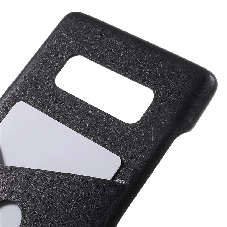 G-CASE Ostrich Texture Leather Coated Hard PC Case with Card Slot for Samsung Galaxy Note 8 - Black