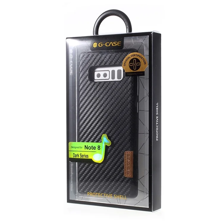 G-CASE Leather Coated PC Mobile Case for Samsung Galaxy Note 8 SM-N950 - Carbon Fiber Texture