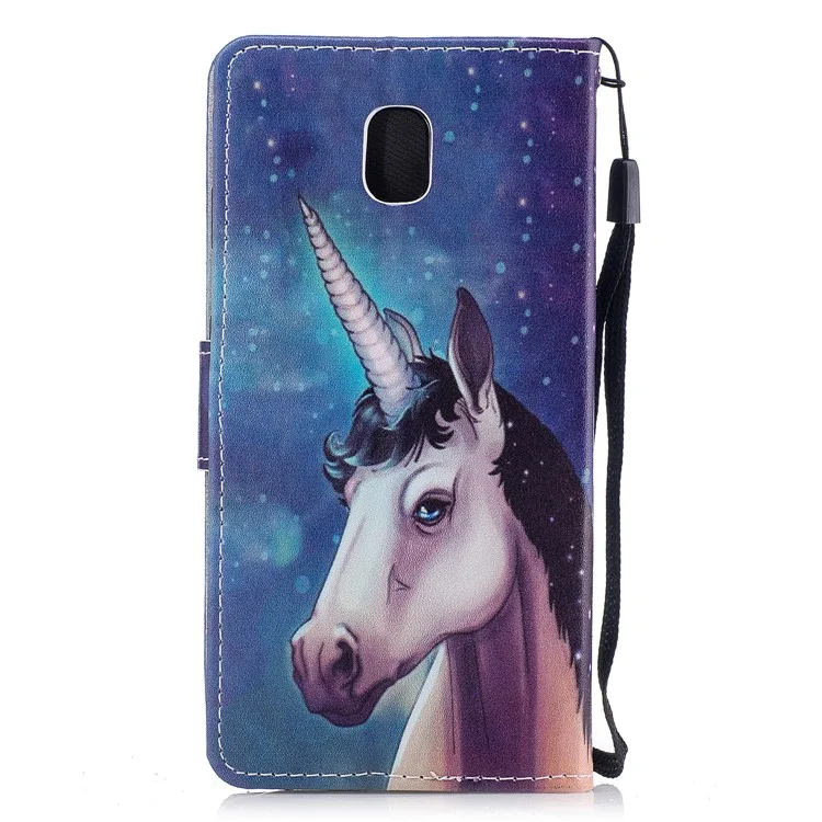 Patterned Leather Wallet Stand Cover for Samsung Galaxy J5 (2017) EU Version/J5 Pro (2017) - Unicorn