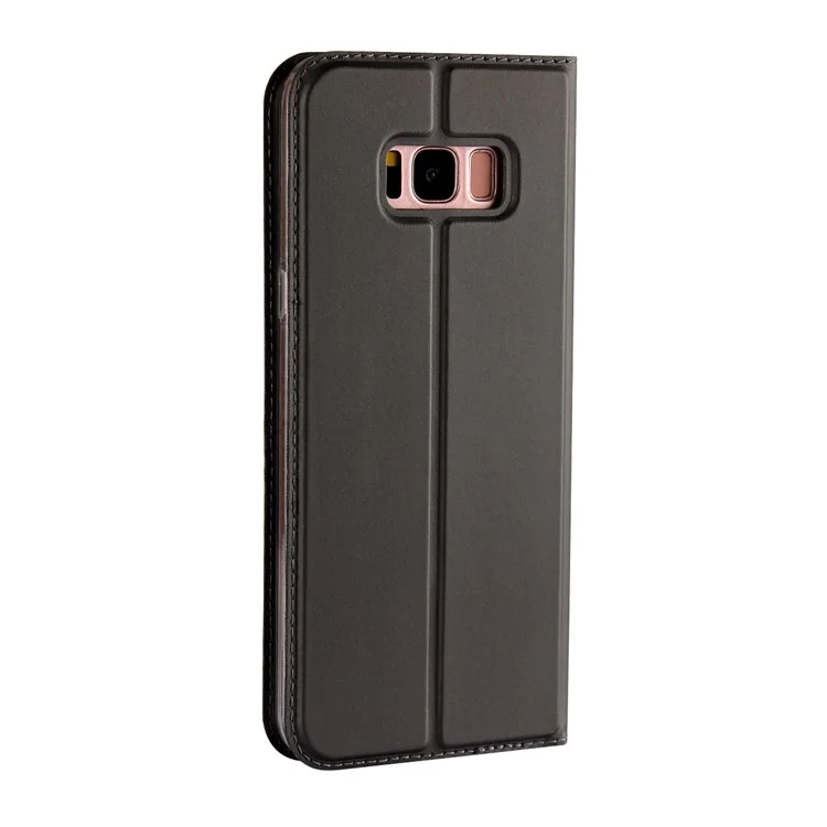 Magnetic Leather Card Holder Case for Samsung Galaxy S8 G950 - Black