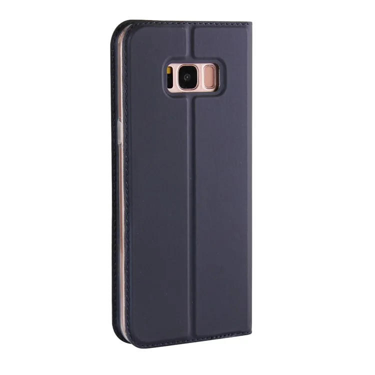 Magnetic Leather Stand Phone Case for Samsung Galaxy S8 G950 - Dark Blue