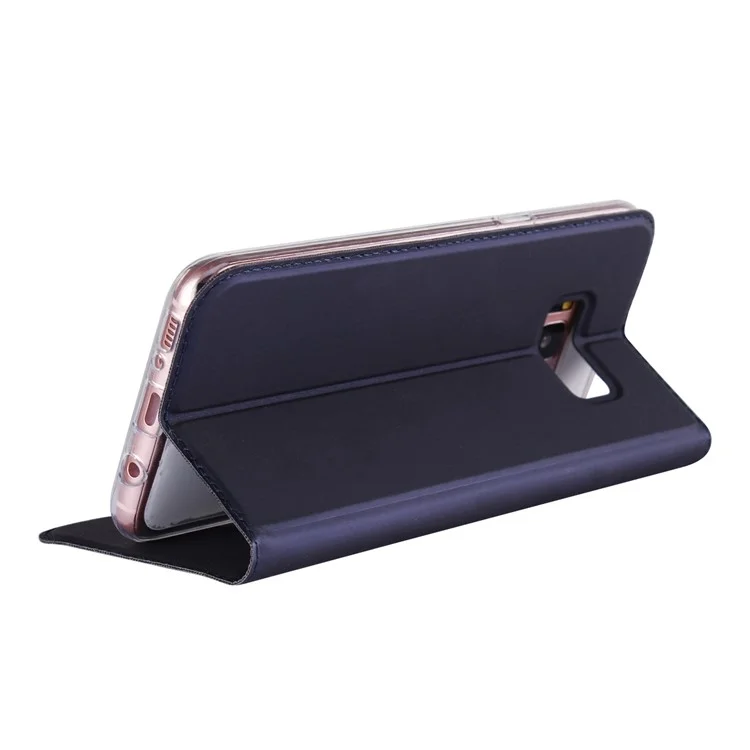 Magnetic Leather Stand Phone Case for Samsung Galaxy S8 G950 - Dark Blue