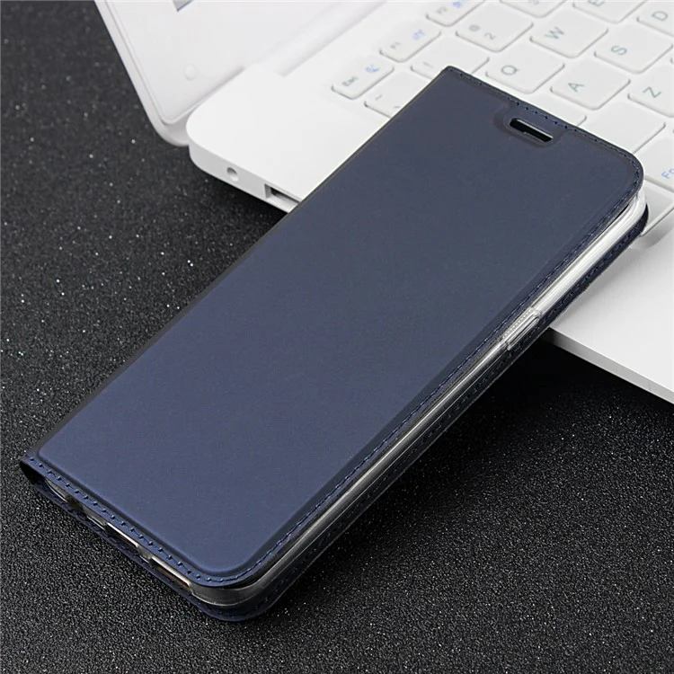 Magnetic Leather Stand Phone Case for Samsung Galaxy S8 G950 - Dark Blue