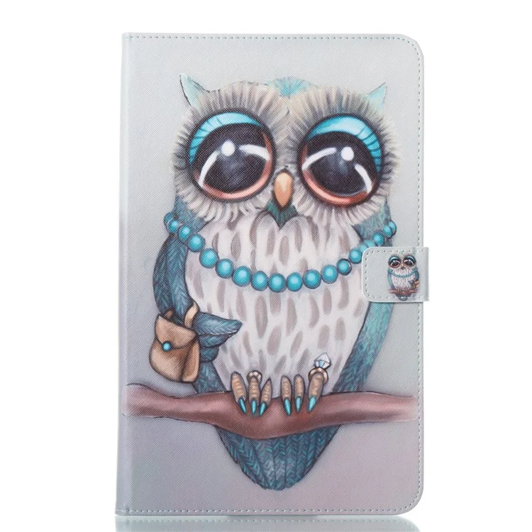 Pattern Printing Wallet Stand Leather Shell for Samsung Tab A 10.1 (2016) T580 T585 - Cute Owl