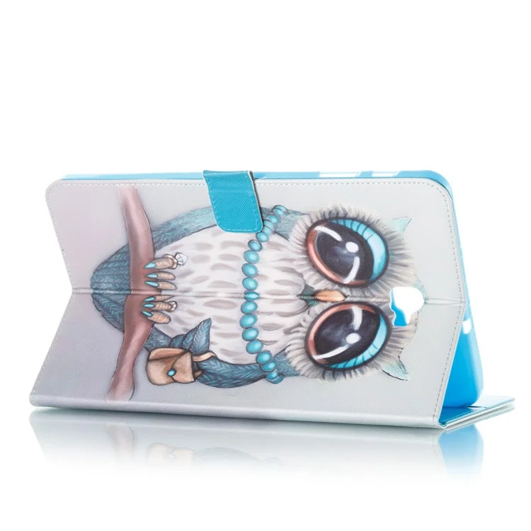 Pattern Printing Wallet Stand Leather Shell for Samsung Tab A 10.1 (2016) T580 T585 - Cute Owl
