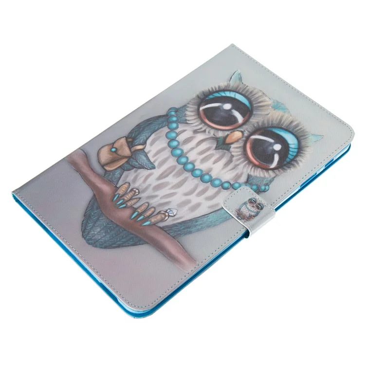 Pattern Printing Wallet Stand Leather Shell for Samsung Tab A 10.1 (2016) T580 T585 - Cute Owl