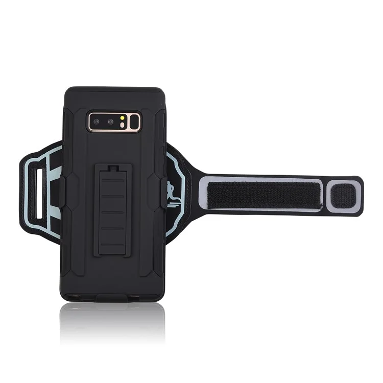 3-in-1 Kickstand Hybrid PC + TPU Case with Armband Wristband for Samsung Galaxy Note 8 SM-N950