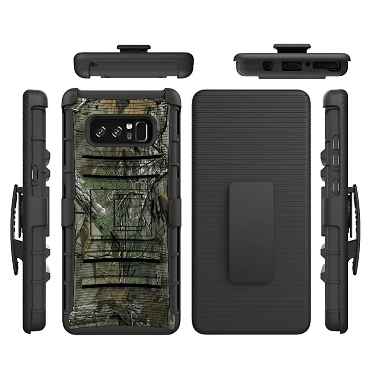 Anti-skid Hybrid PC + Silicone Kickstand Case Belt Clip Holster for Samsung Galaxy Note 8 SM-N950 - Green
