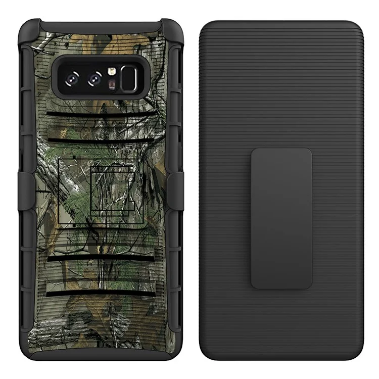 Anti-skid Hybrid PC + Silicone Kickstand Case Belt Clip Holster for Samsung Galaxy Note 8 SM-N950 - Green