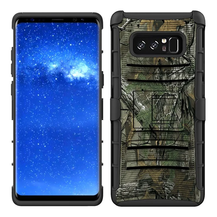 Anti-skid Hybrid PC + Silicone Kickstand Case Belt Clip Holster for Samsung Galaxy Note 8 SM-N950 - Green