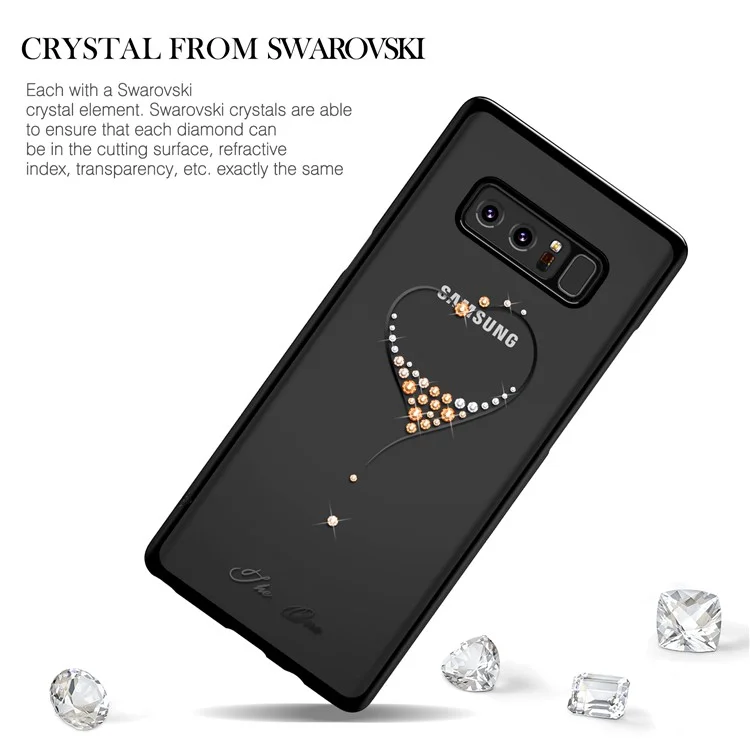 KINGXBAR Star Series Crystal Decor PC Case for Samsung Galaxy Note 8 SM-N950 - Black / The Wish of the Starry Sky