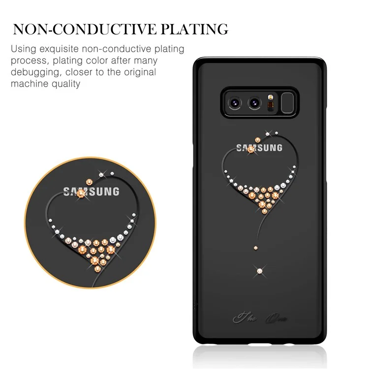 KINGXBAR Star Series Crystal Decor PC Case for Samsung Galaxy Note 8 SM-N950 - Black / The Wish of the Starry Sky
