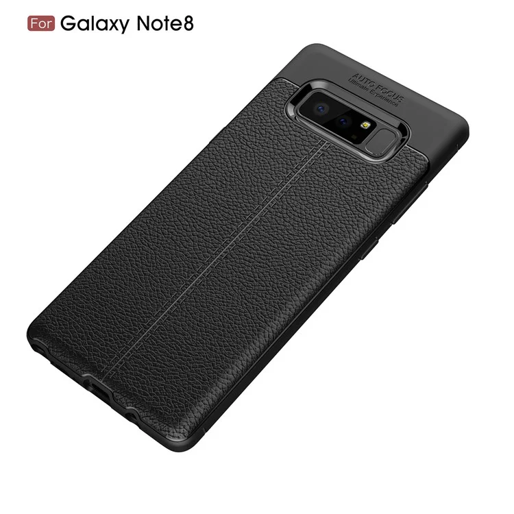 Pour Samsung Galaxy Note 8 N950 Couverture TPU Souple À Grains De Grain De Litchi - Noir