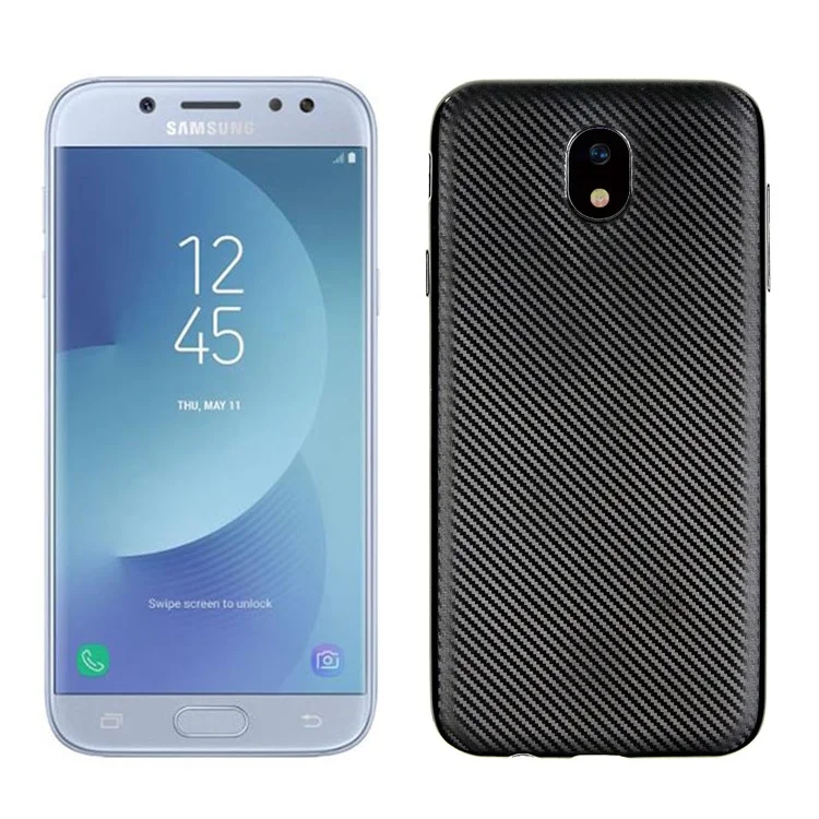Carbon Fiber Texture TPU Mobile Phone Cover for Samsung Galaxy J5 (2017) EU Version / J5 Pro (2017) - Black