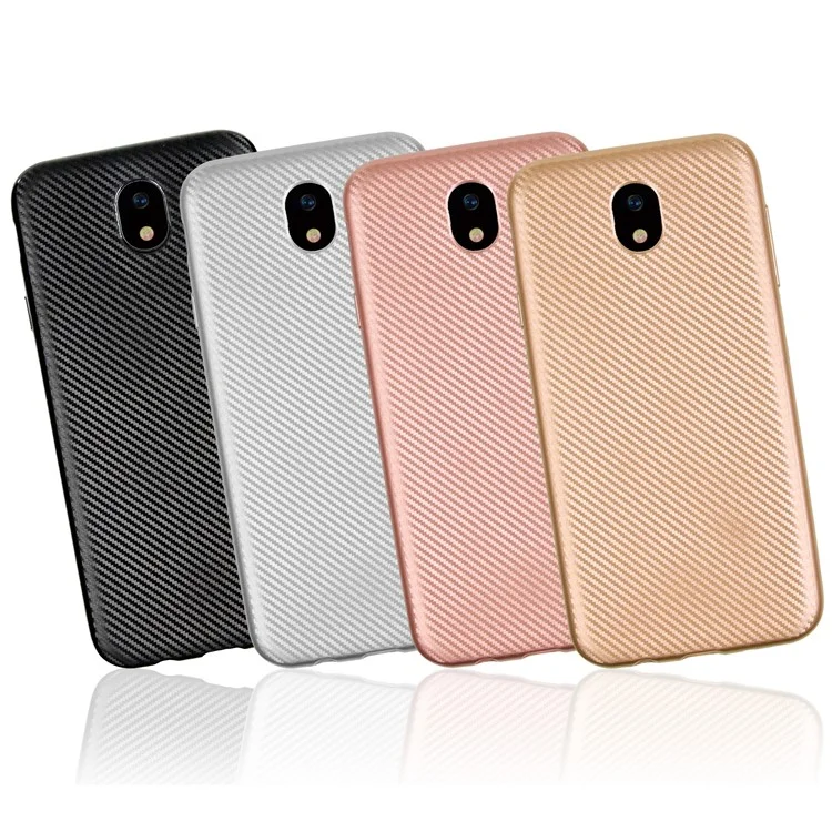 Carbon Fiber Texture TPU Mobile Phone Cover for Samsung Galaxy J5 (2017) EU Version / J5 Pro (2017) - Black