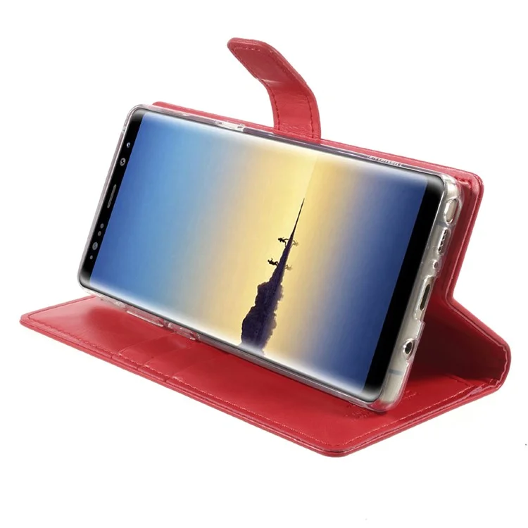 MERCURY GOOSPERY for Samsung Galaxy Note 8 SM-N950 Blue Moon Wallet Leather Phone Case - Red