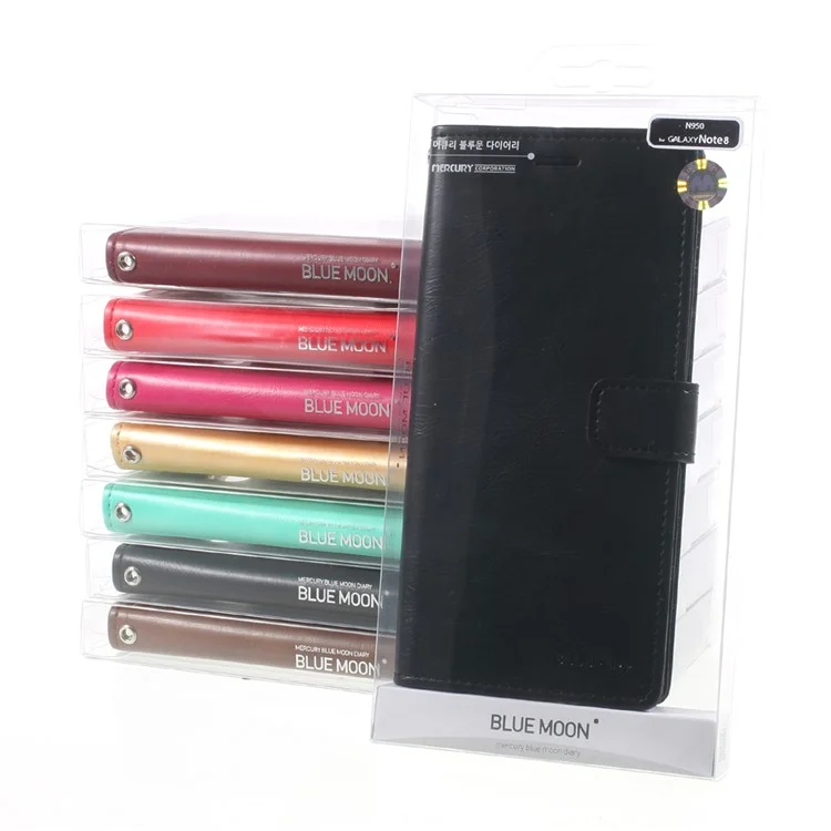 MERCURY GOOSPERY for Samsung Galaxy Note 8 SM-N950 Blue Moon Wallet Leather Phone Case - Red