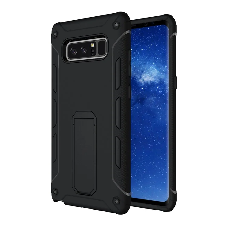 2-in-1 PC + TPU Hybrid Phone Case with Kickstand for Samsung Galaxy Note 8 N950 - Black