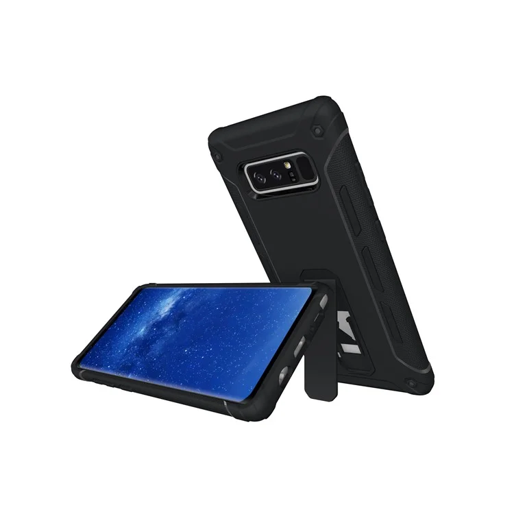 2-in-1 PC + TPU Hybrid Phone Case with Kickstand for Samsung Galaxy Note 8 N950 - Black