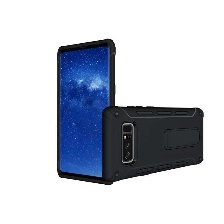 2-in-1 PC + TPU Hybrid Phone Case with Kickstand for Samsung Galaxy Note 8 N950 - Black