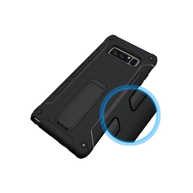 2-in-1 PC + TPU Hybrid Phone Case with Kickstand for Samsung Galaxy Note 8 N950 - Black