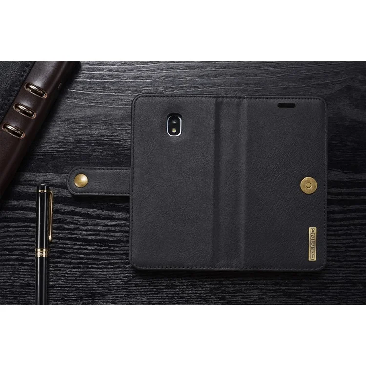DG.MING Movable 2-in-1 Inner Case + Split Leather Wallet Shell for Samsung Galaxy J5 (2017) EU Version / J5 Pro (2017) - Black