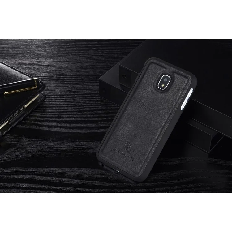 DG.MING Movable 2-in-1 Inner Case + Split Leather Wallet Shell for Samsung Galaxy J5 (2017) EU Version / J5 Pro (2017) - Black
