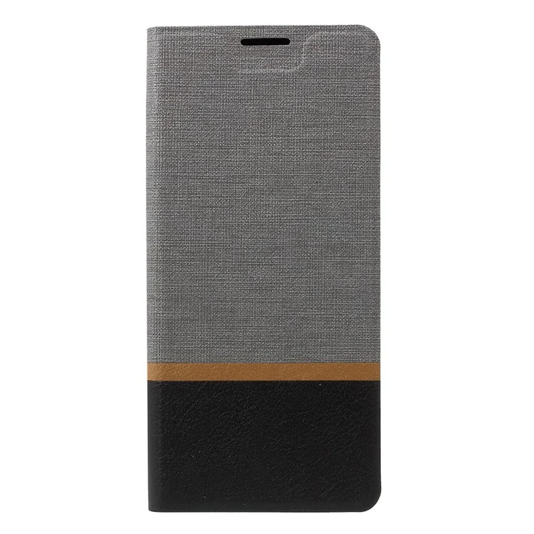 Bi-color Cross Texture Leather Card Holder Flip Stand Phone Shell for Samsung Galaxy Note 8 SM-N950 Built-in Steel Sheet - Grey