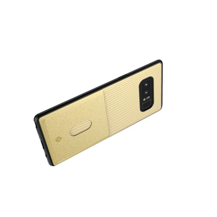 TOTU Carbon Fiber TPU PC Hybrid Cover with Card Slot for Samsung Galaxy Note 8 N950 - Gold