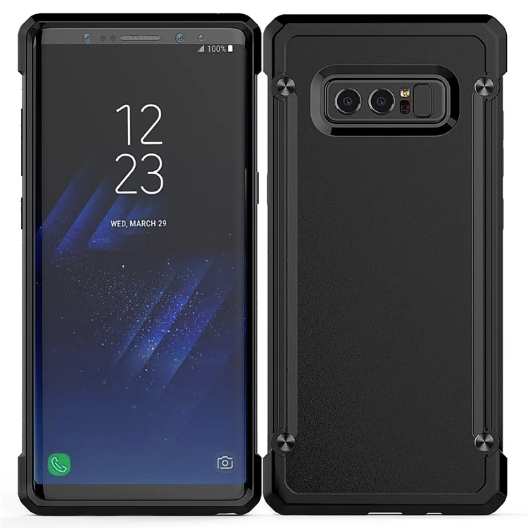 Beetle Combo PC + TPU Shock Resistant Phone Case for Samsung Galaxy Note 8 SM-N950 - Black Edge / Black Back