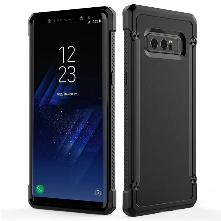 Beetle Combo PC + TPU Shock Resistant Phone Case for Samsung Galaxy Note 8 SM-N950 - Black Edge / Black Back