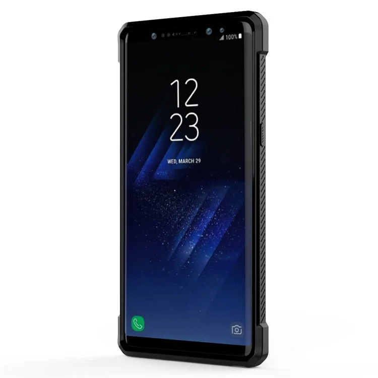 Beetle Combo PC + TPU Shock Resistant Phone Case for Samsung Galaxy Note 8 SM-N950 - Black Edge / Black Back