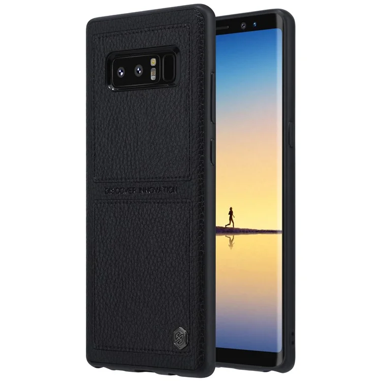NILLKIN Burt Series Leather Coated PC + TPU Hybrid Back Cover Mobile Protector for Samsung Galaxy Note 8 N950 - Black