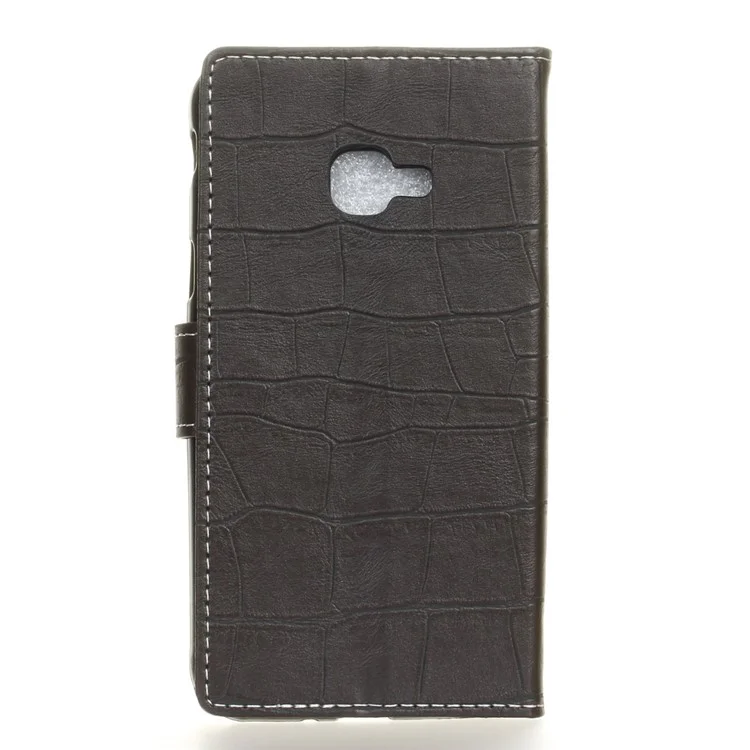 Crocodile Texture PU Leather Wallet Phone Case with Stand for Samsung Galaxy Xcover 4 - Black