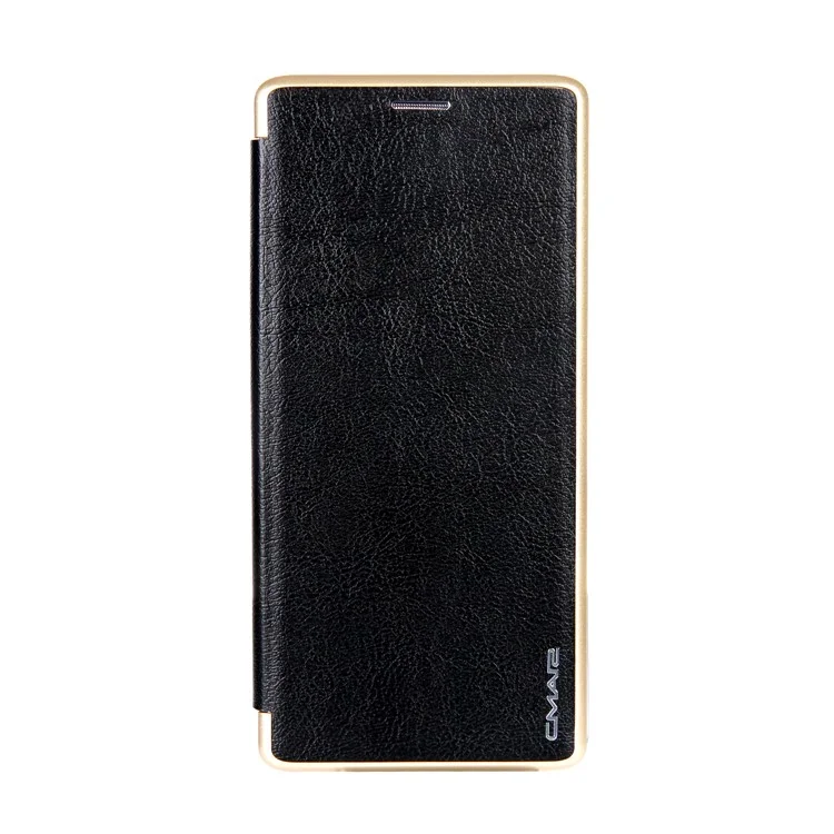 CMAI2 Sea Shell Style Card Slot Leather Flip Phone Case with Stand for Samsung Galaxy Note 8 N950 - Black
