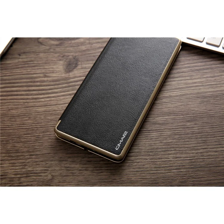 CMAI2 Sea Shell Style Card Slot Leather Flip Phone Case with Stand for Samsung Galaxy Note 8 N950 - Black