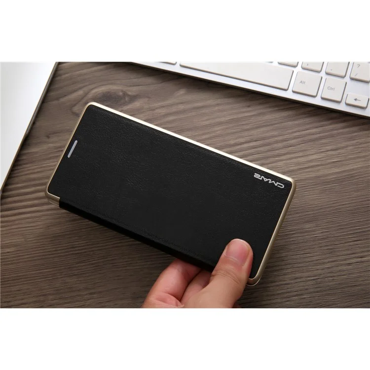 CMAI2 Sea Shell Style Card Slot Leather Flip Phone Case with Stand for Samsung Galaxy Note 8 N950 - Black