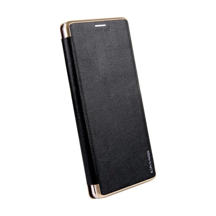 CMAI2 Sea Shell Style Card Slot Leather Flip Phone Case with Stand for Samsung Galaxy Note 8 N950 - Black