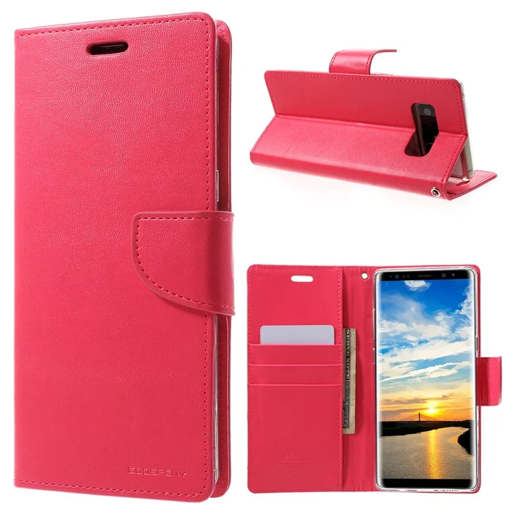 MERCURY GOOSPERY Bravo Diary Leather Case for Samsung Galaxy Note 8 N950 - Rose