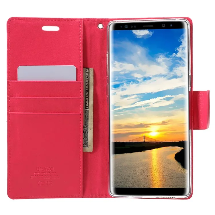 MERCURY GOOSPERY Bravo Diary Leather Case for Samsung Galaxy Note 8 N950 - Rose