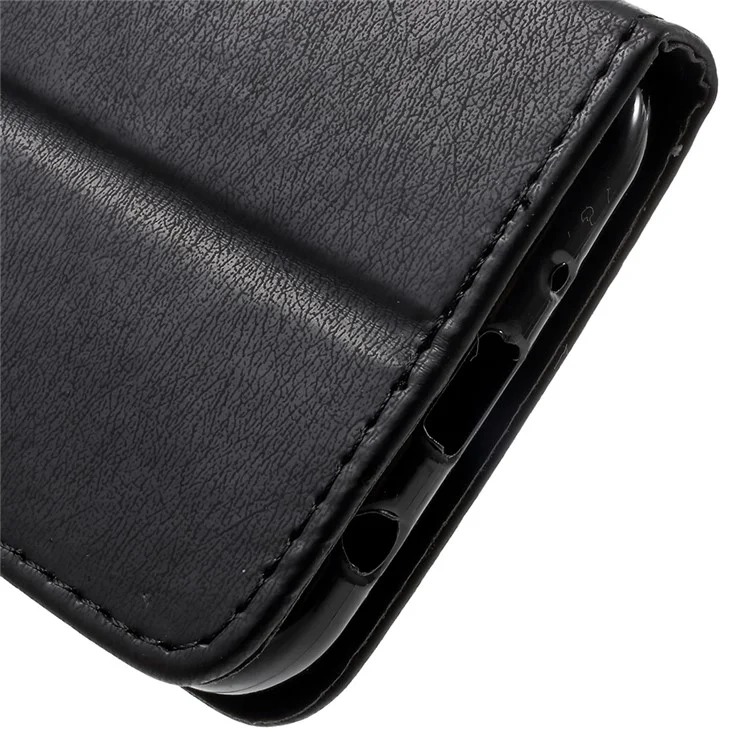 Cross Texture Leather Wallet Case for Samsung Galaxy J7 Pro (2017) / J7 (2017) EU Version - Black