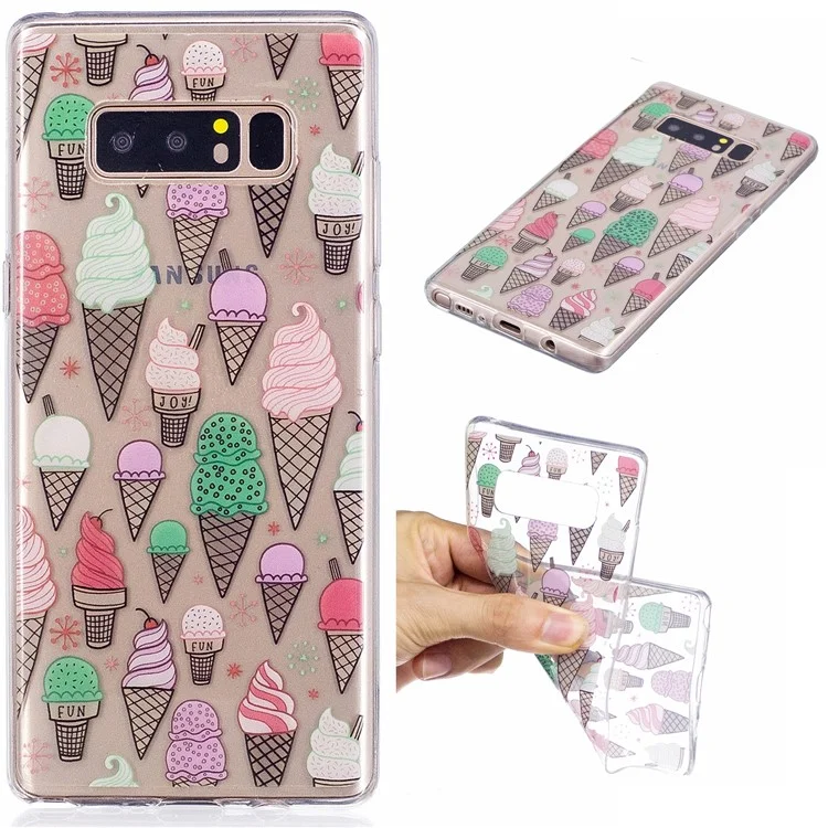 Pattern Printing IMD TPU Case for Samsung Galaxy Note 8 SM-N950 - Ice Cream Cones
