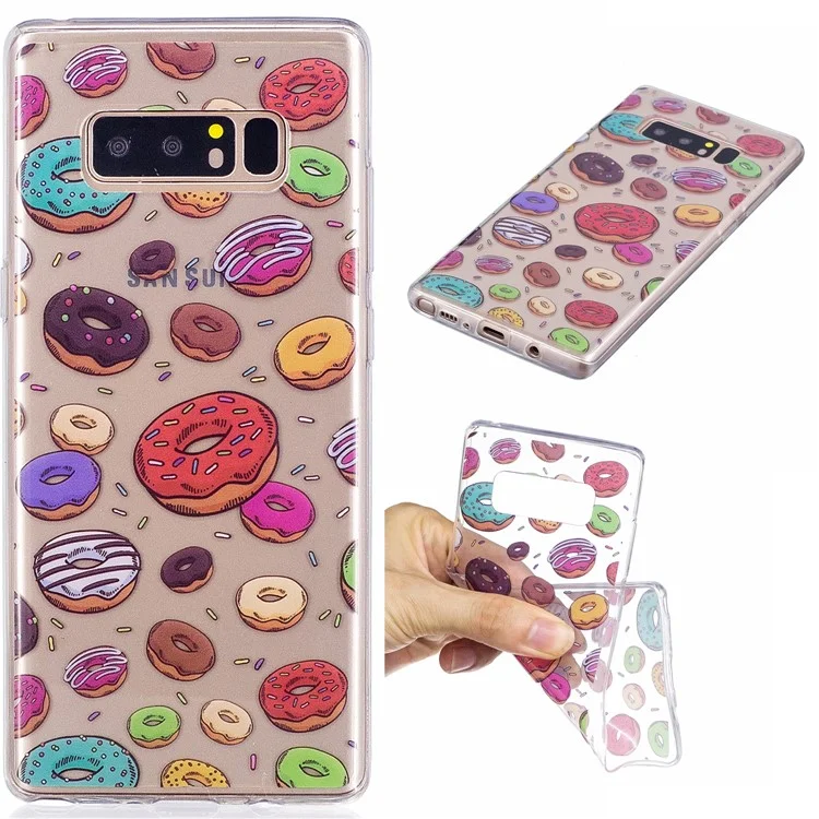 Pattern Printing IMD TPU Case for Samsung Galaxy Note 8 SM-N950 - Doughnut Pattern